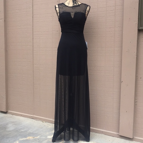 Sz 2 B Darlin Black Maxi Dress NWT - Picture 2 of 6
